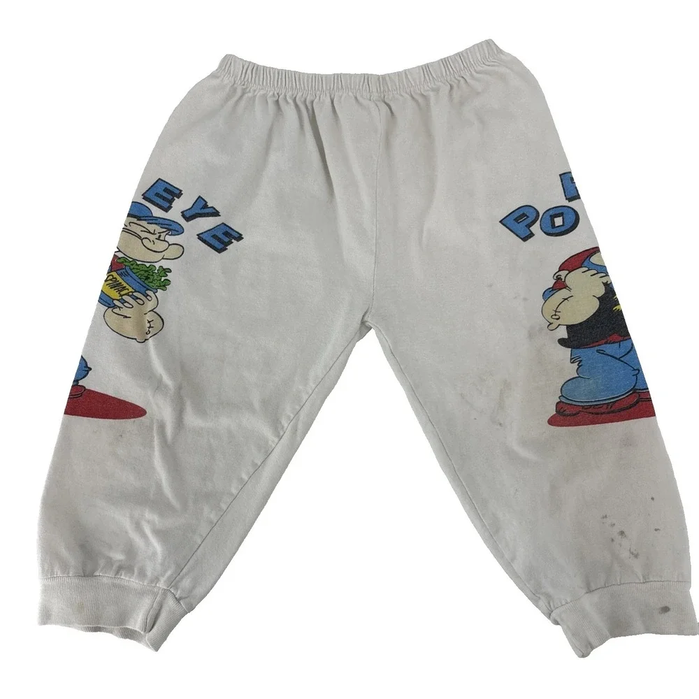 Vintage Kids Boys Popeye‎ The Sailor Pants Spinach Can Stretch Small Cartoon